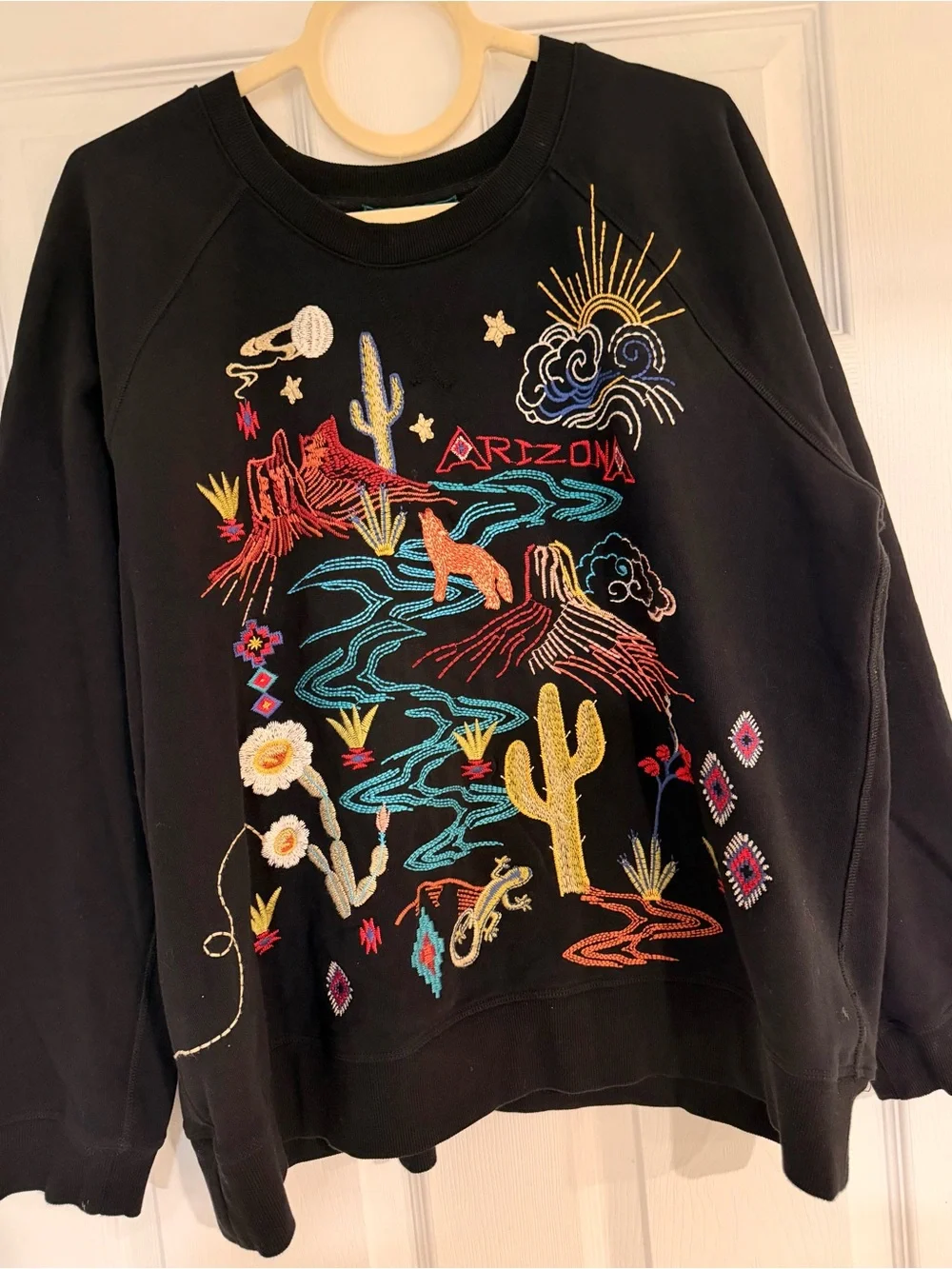Johnny Was Route 66 Arizona Embroidered Bird  Sweatshirt - Picture 7 of 13